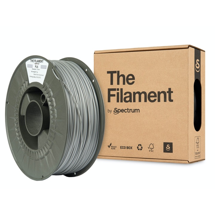 Filament 3D, THE FILAMENT, PLA SILVER ALUMINIUM, 1KG, ARGINTIU 1.75mm