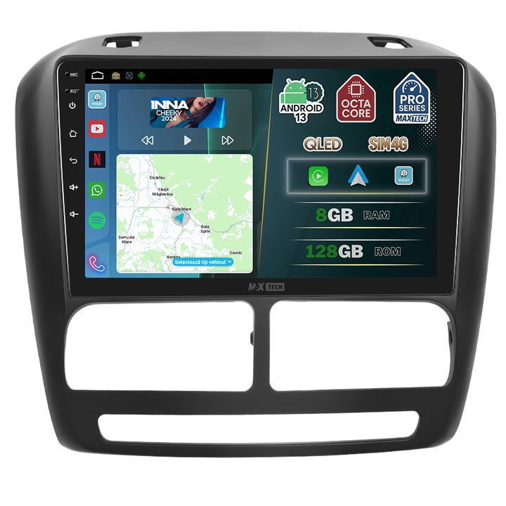 Navigatie FIAT DOBLO 2010-2015/OPEL COMBO 2011-2018 dedicata, MaxTech® PRO SERIES, 8 GB Ram 128 GB Rom OctaCore, Carplay & Android auto, Ecran 9” HD Touch, SIM 4G, GPS, Wifi, Bluetooth, Radio, EQ