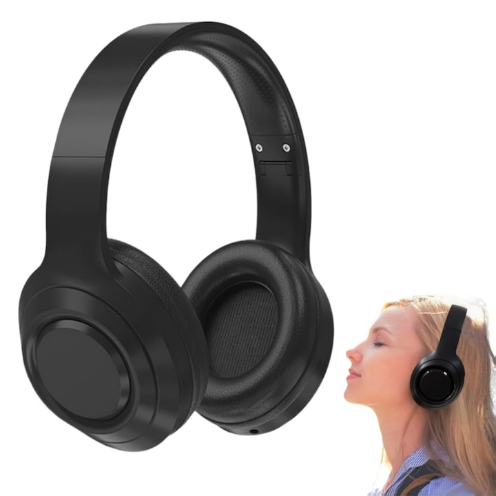 Casti wireless SOHO W1BK, in-ear, putere bank, negru