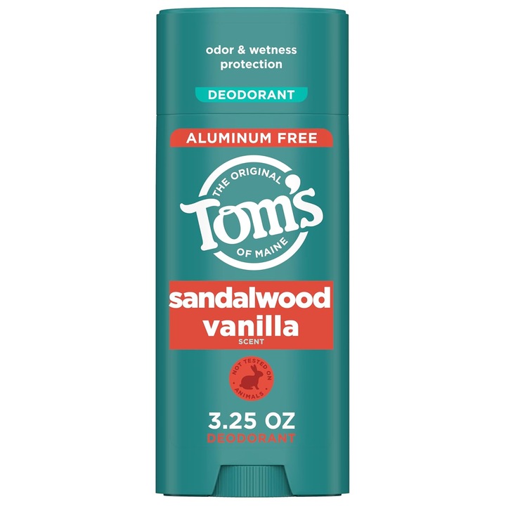 Deodorant natural, Tom's of Maine, Sandalwood Vanilla, Fara aluminiu, Parfum cald, Protectie miros, 92 g