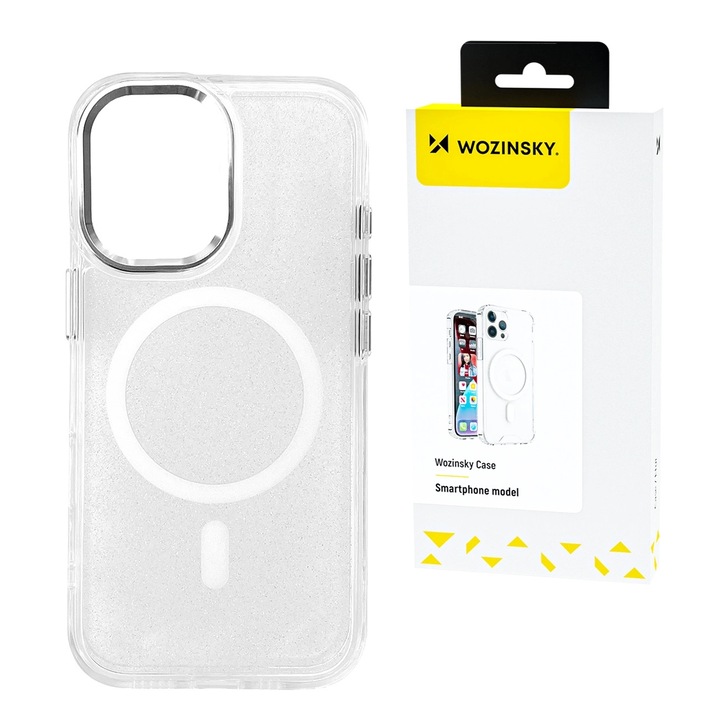 Carcasa Wozinsky Glitter Case MagSafe compatibila cu Samsung Galaxy S25 Plus Clear