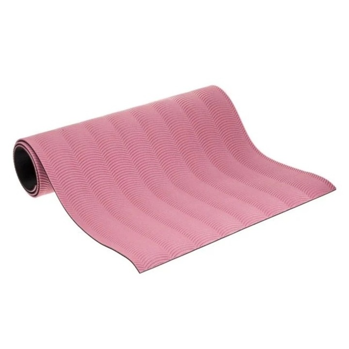 Matrac tornához, jógához, kempingezéshez vagy túrázáshoz, habszivacsból, Relief mintával, 160x58x0.7cm, rózsaszínű