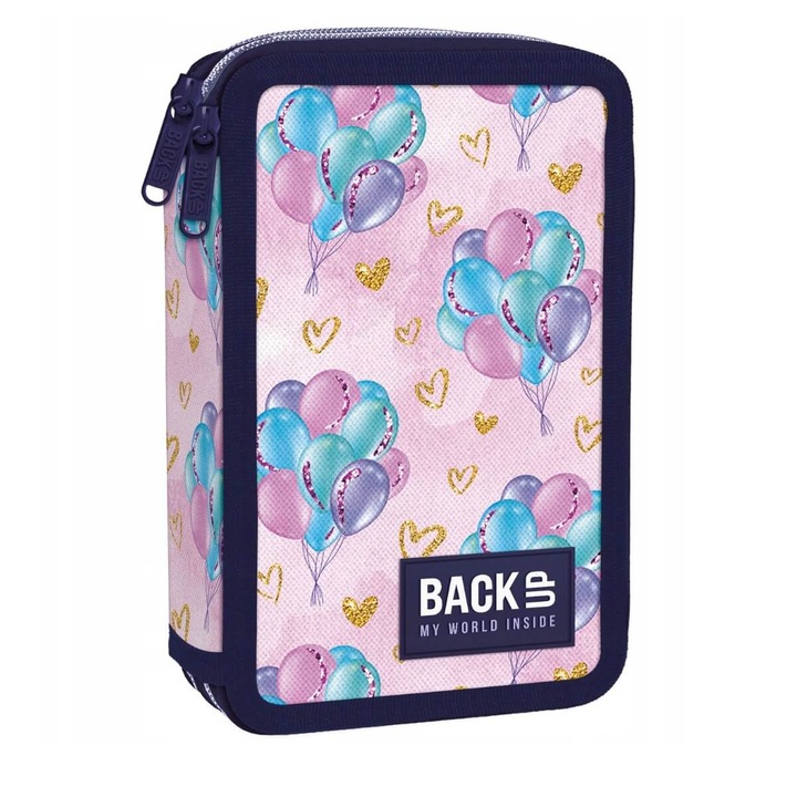 Geanta de toaleta Back Up, incarcata, 2 compartimente, Baloane, multicolora, 20 x 13 x 5 cm