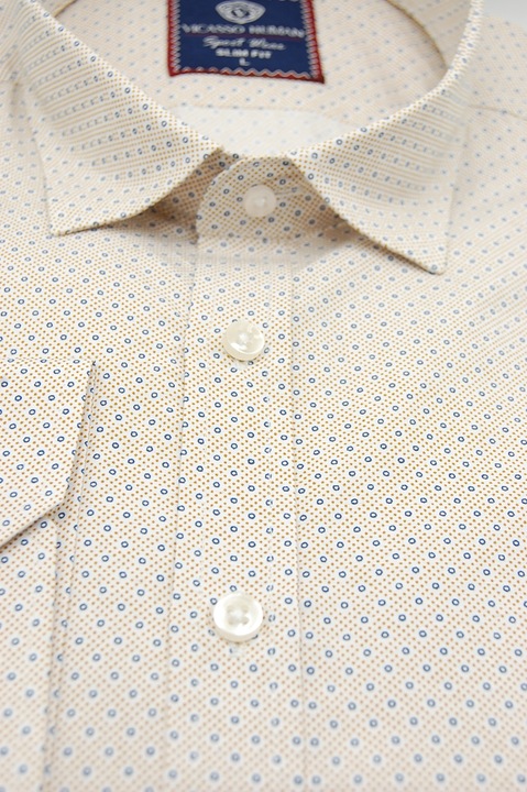 Camasa alb albastru maro slim fit