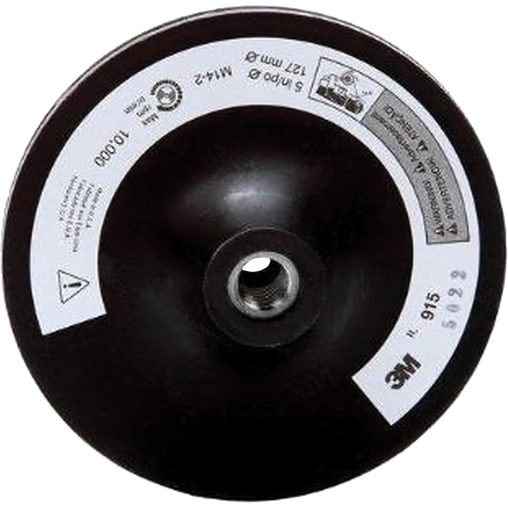 Professzionális korongtartó, 3M 915-ös korongtartó, Ø125 mm (5”), menet 5/8-11, 915-ös modell – fémek csiszolásához, előkészítéséhez és megmunkálásához