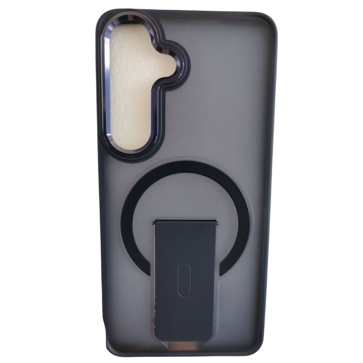 Husa Flickstand Magsafe, G-Tech, compatibila cu Samsung Galaxy S25, TPU+Policarbonat, Frosted, Albastru Inchis