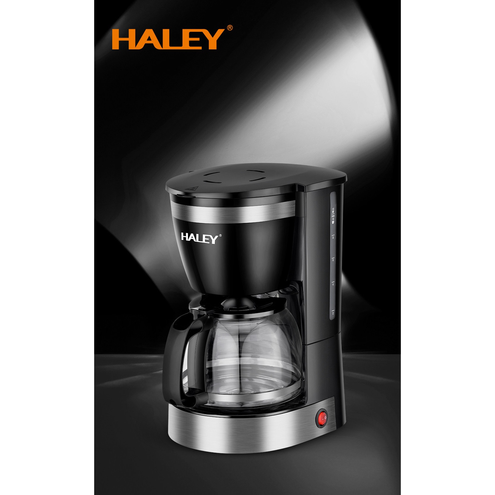 HALEY HY-2808 Kávéfőző, 800 W, 1,25 l, 12 csésze, gyors őrlés ...