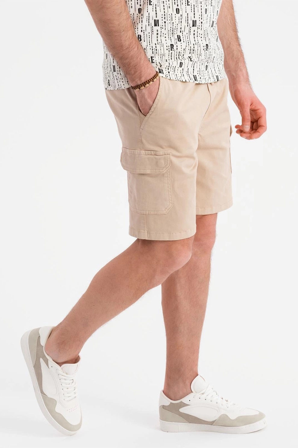 OMBRE, Blugi scurti, Bej, XL