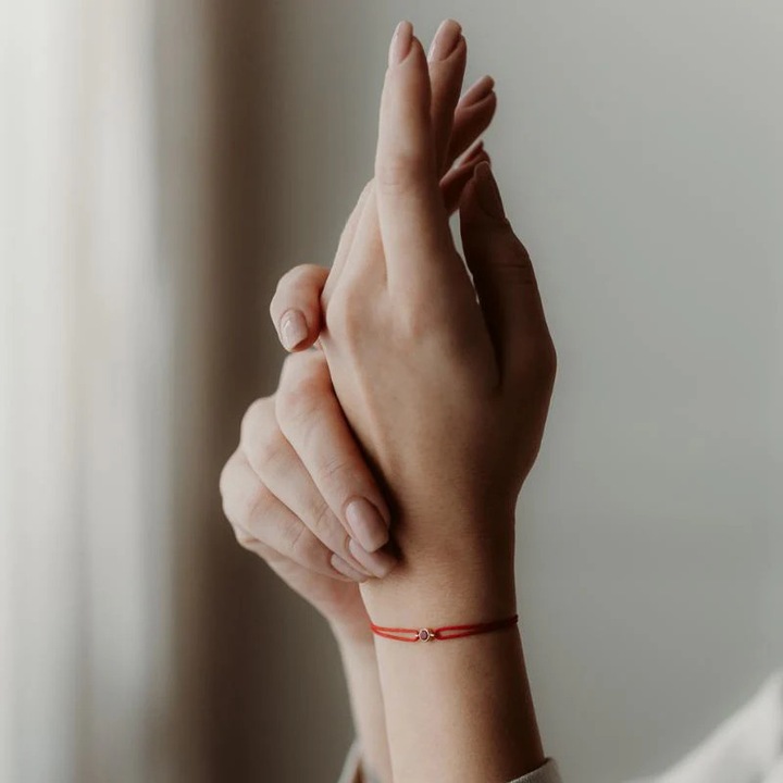 Bratara snur din argint Birthstone Silver May - Onix Verde