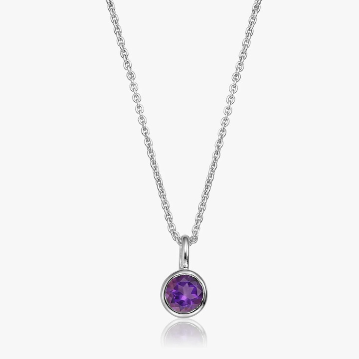 Colier din argint Birthstone February - Ametist