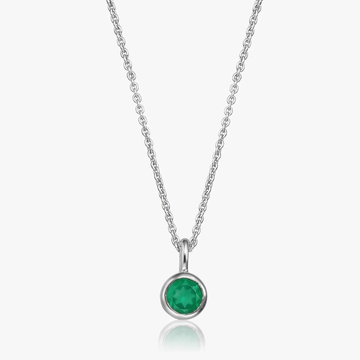 Colier din argint Birthstone May - Onix Verde