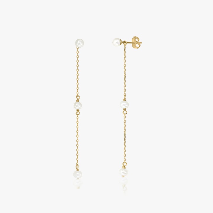 Cercei din argint Golden Leilani - Perle Naturale