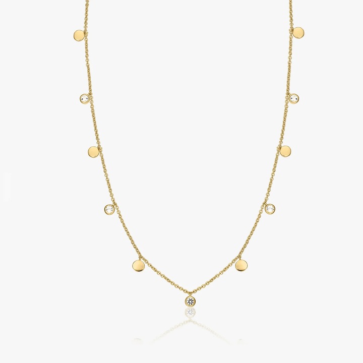 Colier din argint Golden Noora - Topaz Alb