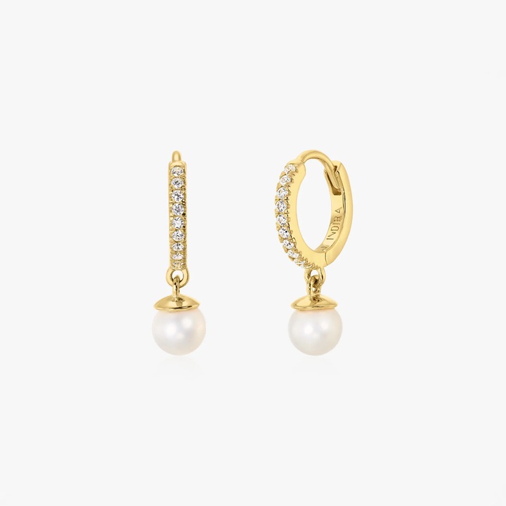 Cercei din argint Golden Kalya - Perle Naturale, Zirconiu