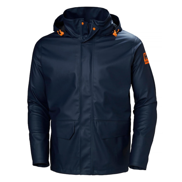 Jacheta de ploaie Helly Hansen Gale, impermeabila, cu gluga detasabila, bleumarin, poliuretan/poliester, S