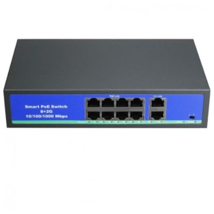Switch Poe BestNPS, 8+2 porturi Gigabit, 250m, 30W NPS0820GBL