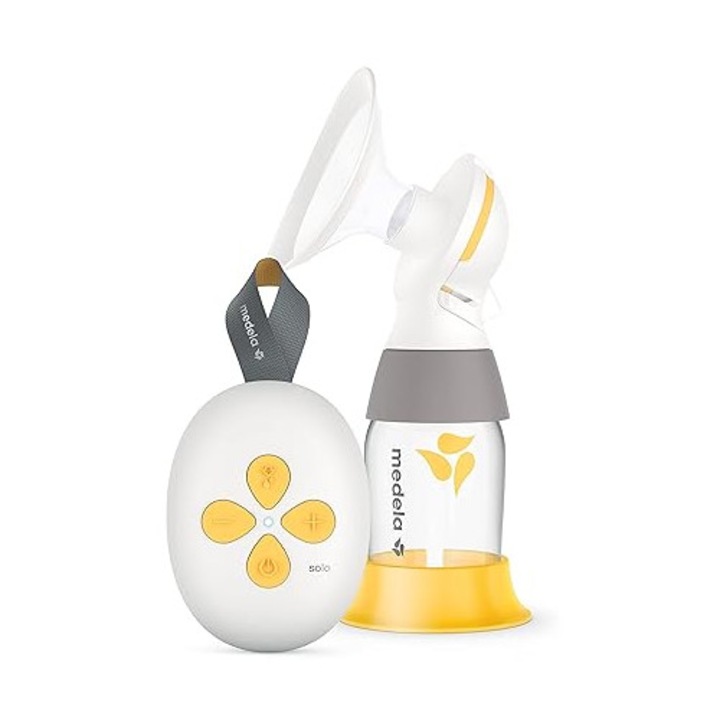 Pompa de san electrica simpla Medela Solo – Functionare silentioasa – Reincarcabila prin USB – Cu cupa pentru san PersonalFit Flex si Tehnologie Medela de Extragere in 2 Faze