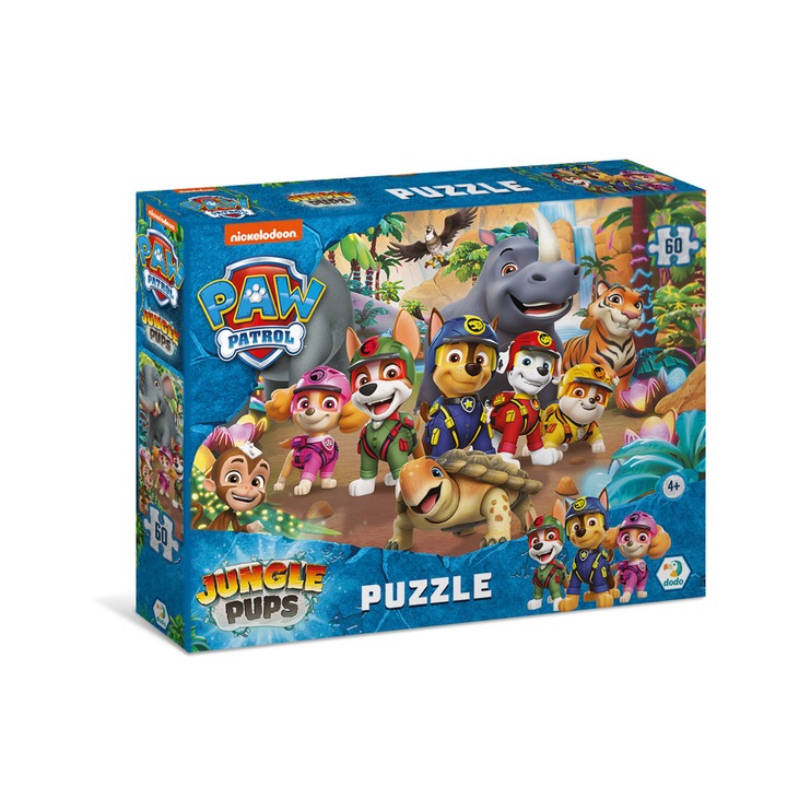 Пъзел Dodo Paw Patrol, Jungle Pups, 60 части, 4+