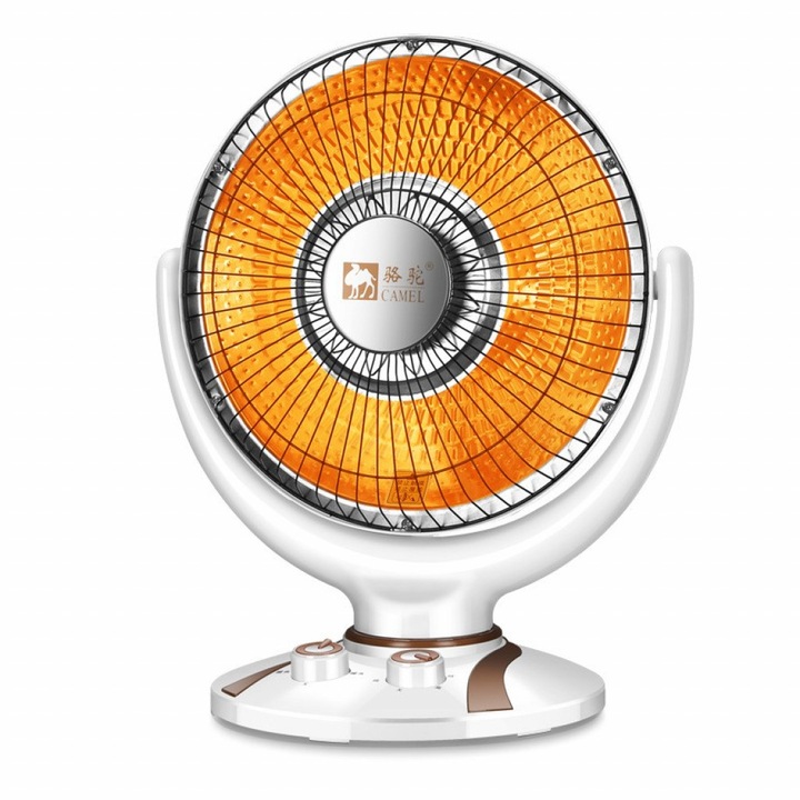 Преносим електрически нагревател DN2, Настолен, Функция вентилатор, 300 W/600 W, Въртяща се на 30 градуса глава, Размер: 41х30х30 сантиметра, Цвят: Бял