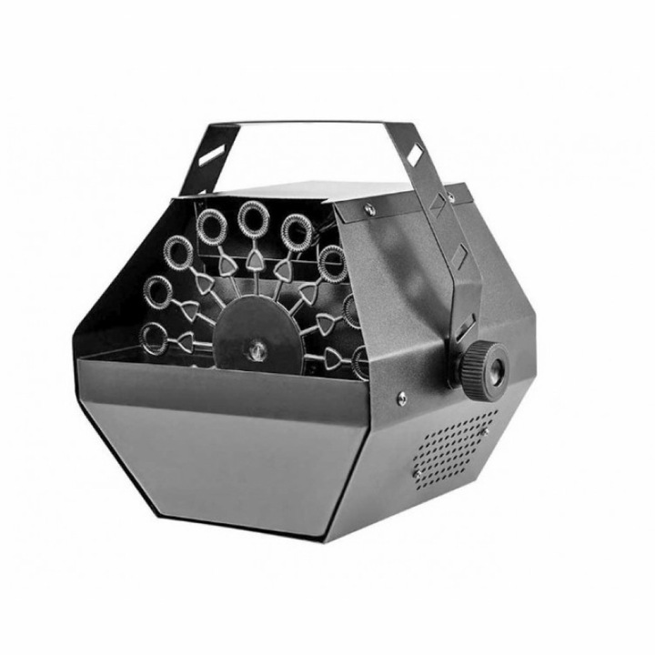 Машина за сапунени мехурчета, Електрическа, 25W, 20 оборота в минута, Резервоар: 500 милилитра, Размери: 230 х 260 х 230 милиметра, Цвят: Сребрист