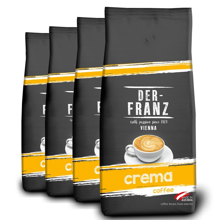 Cafea Der-Franz Crema, 100% Arabica, set 4 x 1000 g
