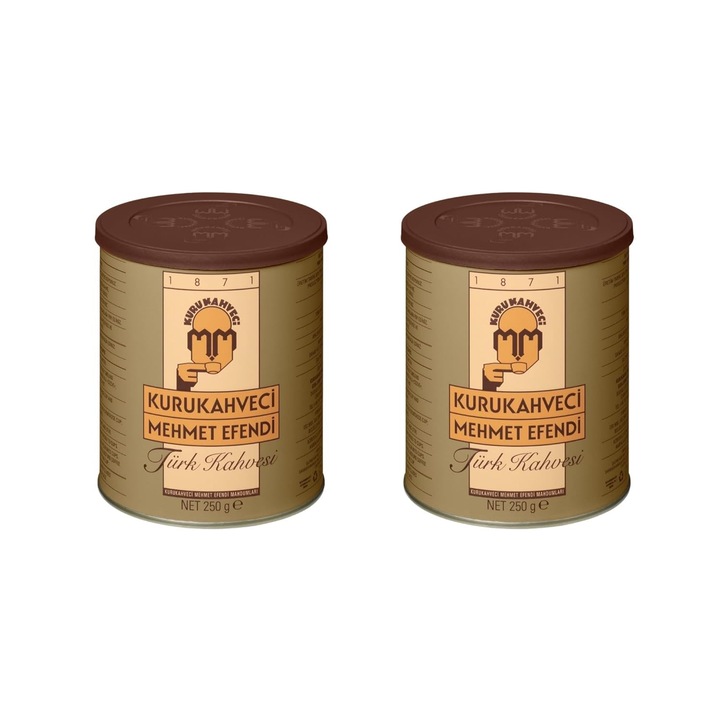 Cafea măcinată Kuru Kahveci Mehmet Efendi, set 2 x 250g, turcească