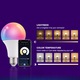 Bec LED RGB intelligent Beedove, WiFi si Bluetooth, E27, 10W, 850lm, lumina colorata, control vocal, compatibil Amazon Alexa si Google Assistant, dimmable, 16 milioane culori, clasa energetica F