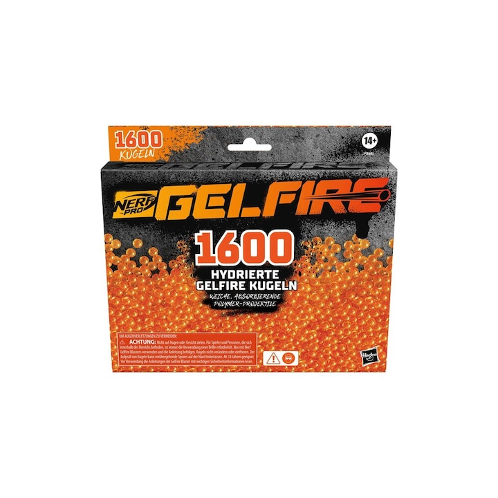 Комплект Nerf Pro Gelfire, 1600 хидрогелни топчета, 7-8 мм, 14+