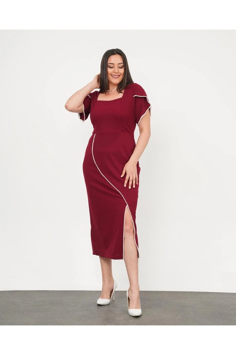 Rochie eleganta Felicia, model elegant, lunga, Rosu