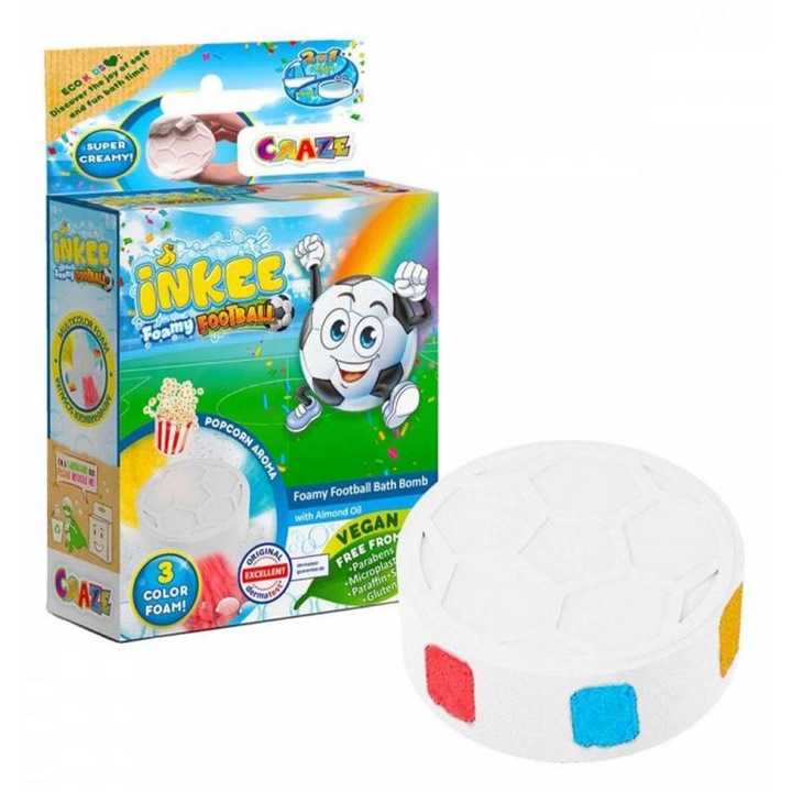 Flair Toys 9045176 Craze Inkee: Vegán fürdőhab focilabda formájú 3 színű