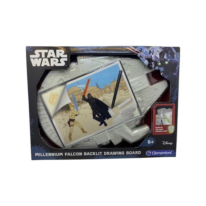 Világító írótábla Millennium Falcon Star Wars - Clementoni