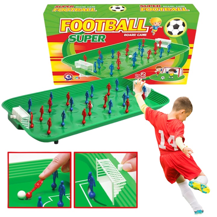 Joc interactiv, TechnoK, set cu teren de fotbal, 52x31x7,5cm, culori rosu si albastru