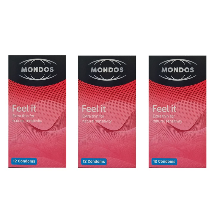 Prezervative Mondos Feel It, Extra Subtiri, Natural Sensitivity, 36 de bucati