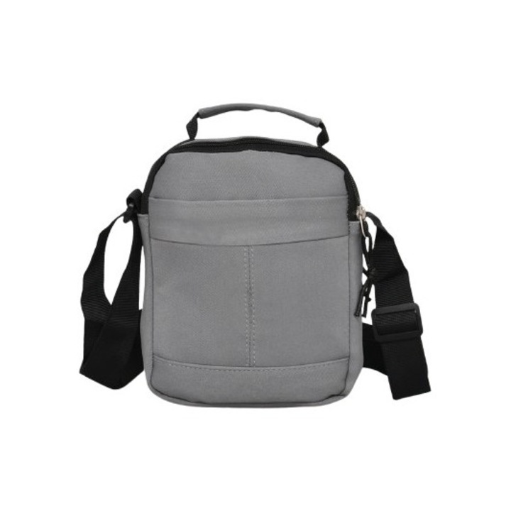 Férfi táska 9700, 15/19/7 cm, Textil, Szürke