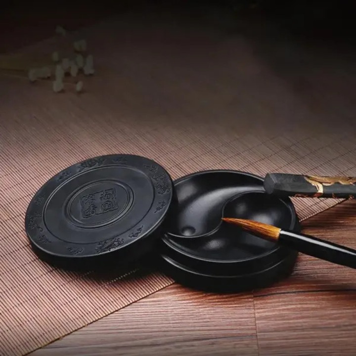 Recipient pentru cerneala, caligrafie si pictura, plastic, cu capac