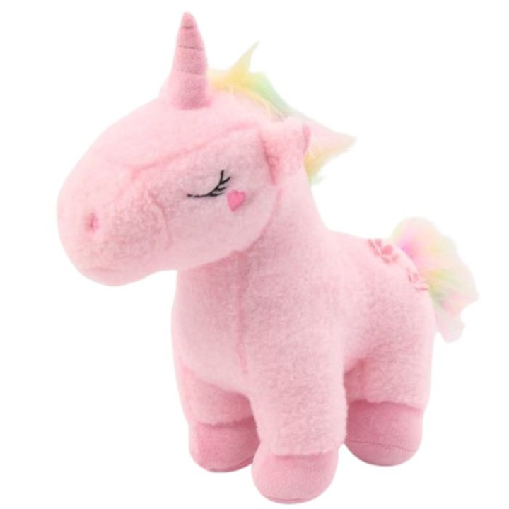 Jucarie din Plus, Unicorn, Roz, Moale si Pufos, 30 cm