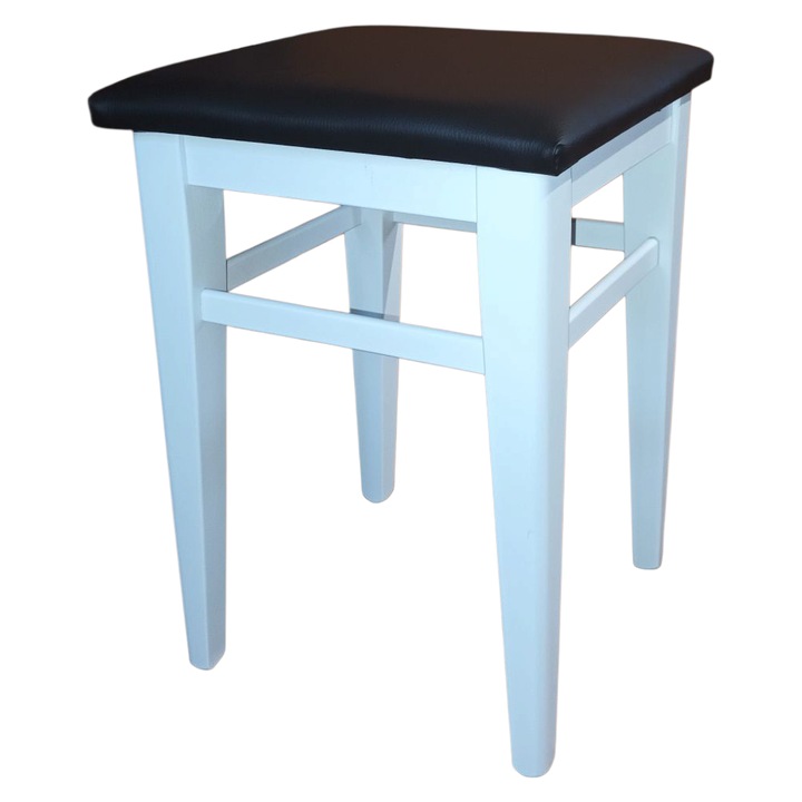 Taburet lemn -alb- sezut marou