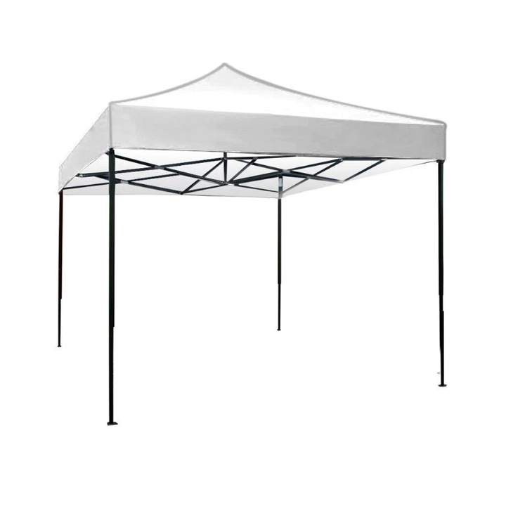 Cort pliabil pentru Evenimente By Fitilomania, cadru metalic pentru curte si gradina, pereti laterali, 300 x 450 cm, Alb