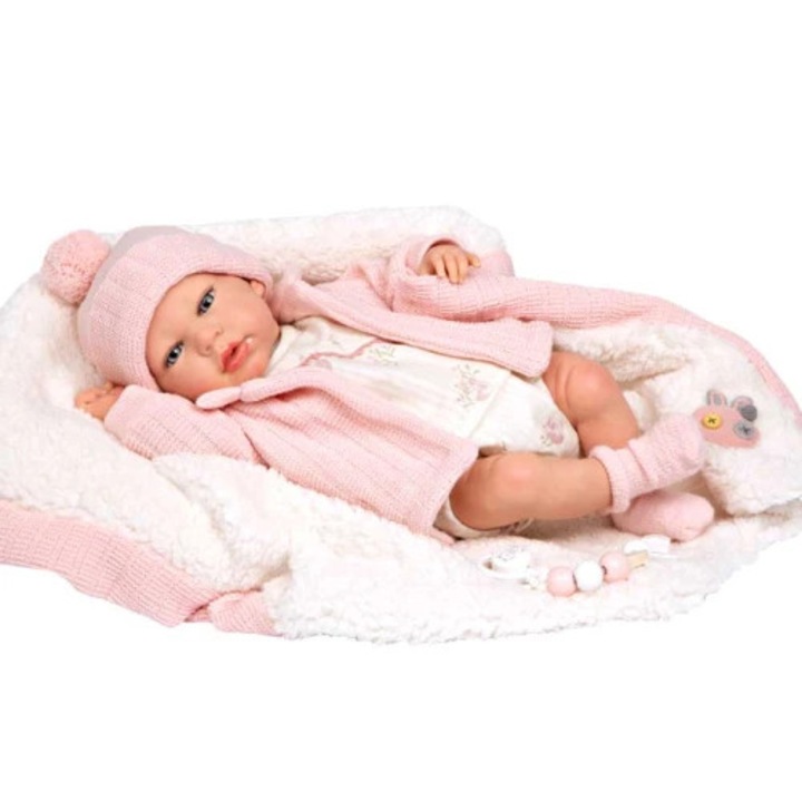 Кукла-бебе Arias Марта, с меко розово одеяло