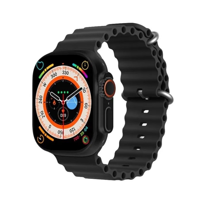 Okosóra, 2,1 hüvelykes, sportóra, Bluetooth hívás, közösségi média értesítések, pulzusmérés, oximéter, hőmérő, kalória, vezeték nélküli töltő, fekete kiadás