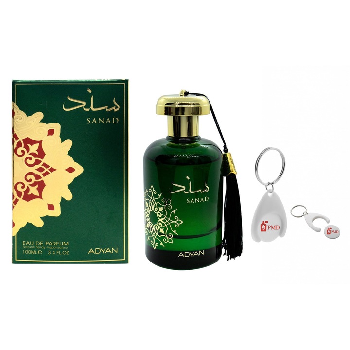 Sanad Eau de Parfum szett, Adyan, Unisex, 100ml, személyre szabott kulcstartóval "PMD"