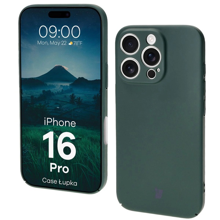 Калъф, Bizon Case Lupka за iPhone 16 Pro, Зелен