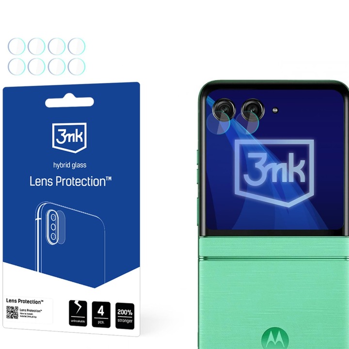 4x kameraüveg, 3mk Lens Protection kompatibilis Motorola Razr 60, Átlátszó