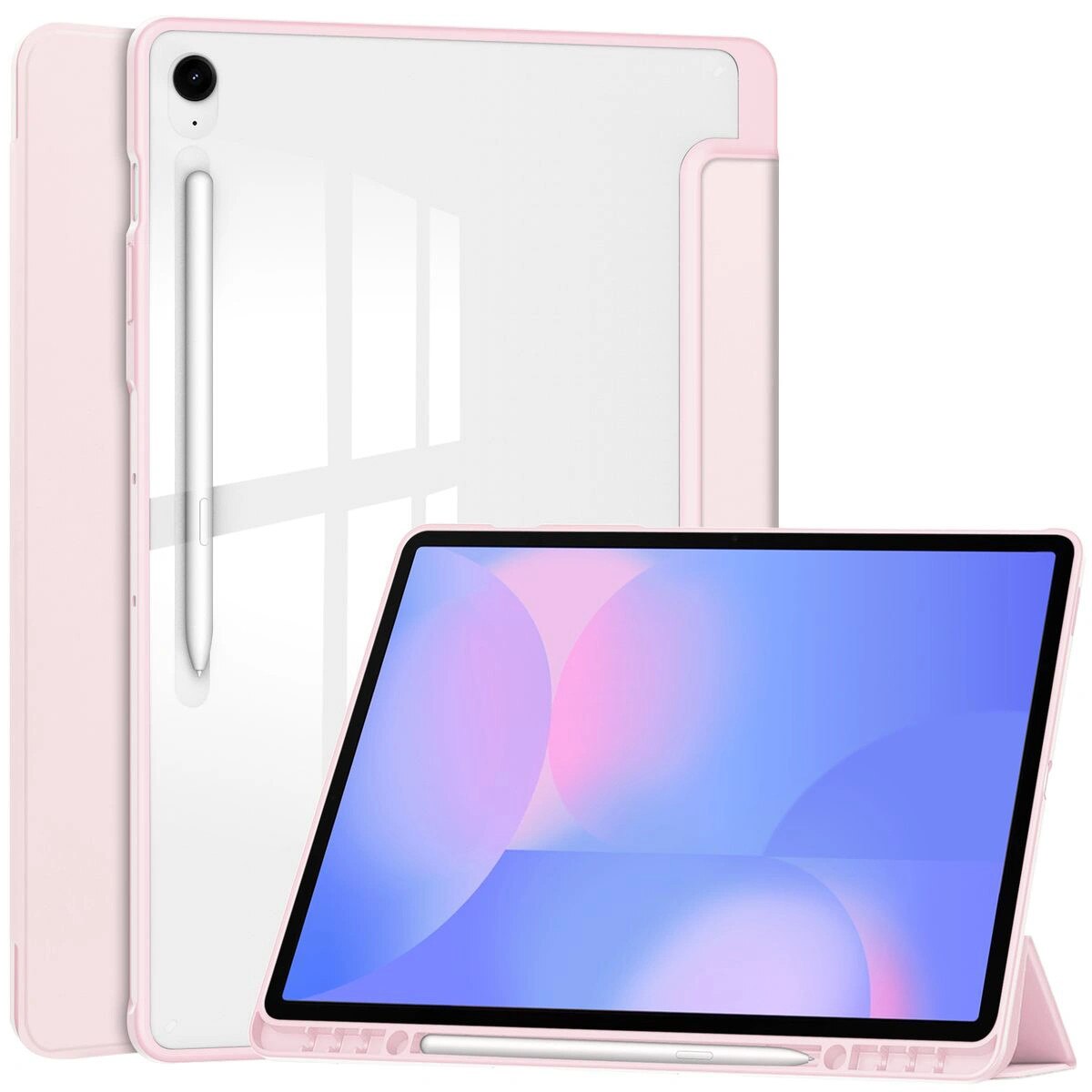 Husa tableta Bizon Case Tab Clear Matt pentru Samsung Galaxy Tab S10 FE Plus, roz