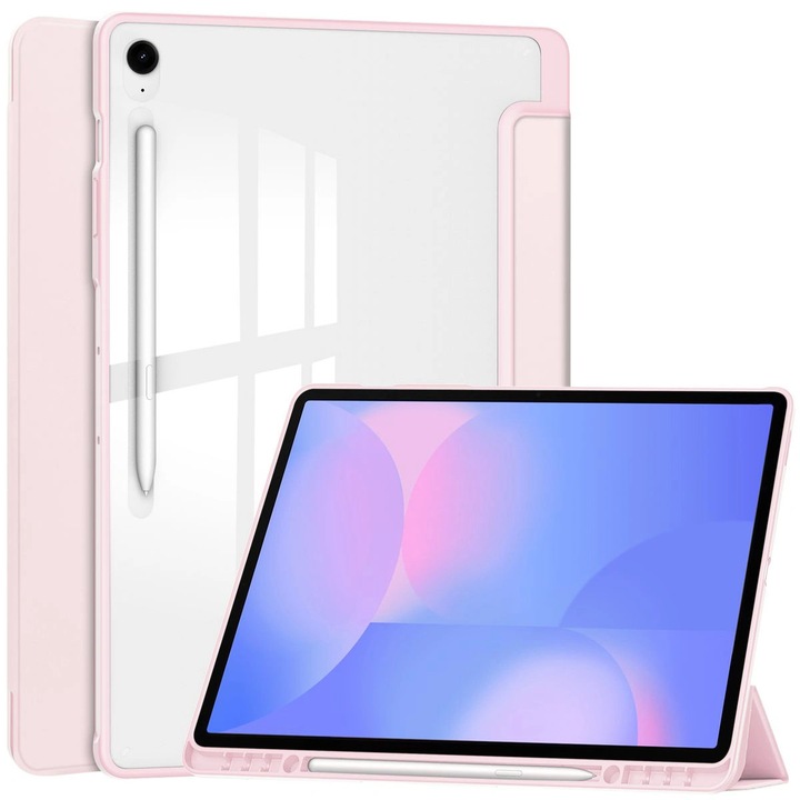Husa tableta Bizon Case Tab Clear Matt pentru Samsung Galaxy Tab S10 FE Plus, roz