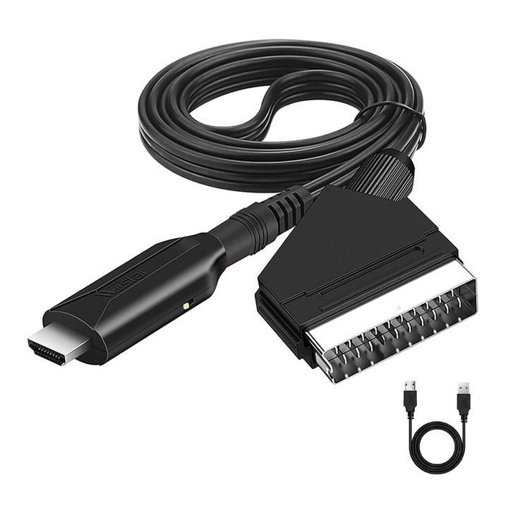 SCART - HDMI átalakító, GoldRays, 1080P, 1m, fekete, Csatlakoztasd és játssz