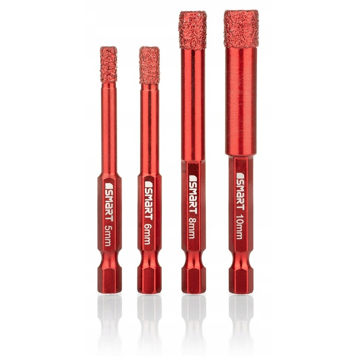 Set de carote diamantate pentru gresie, hexagonale 5-10 mm, 4 bucati, SMART365