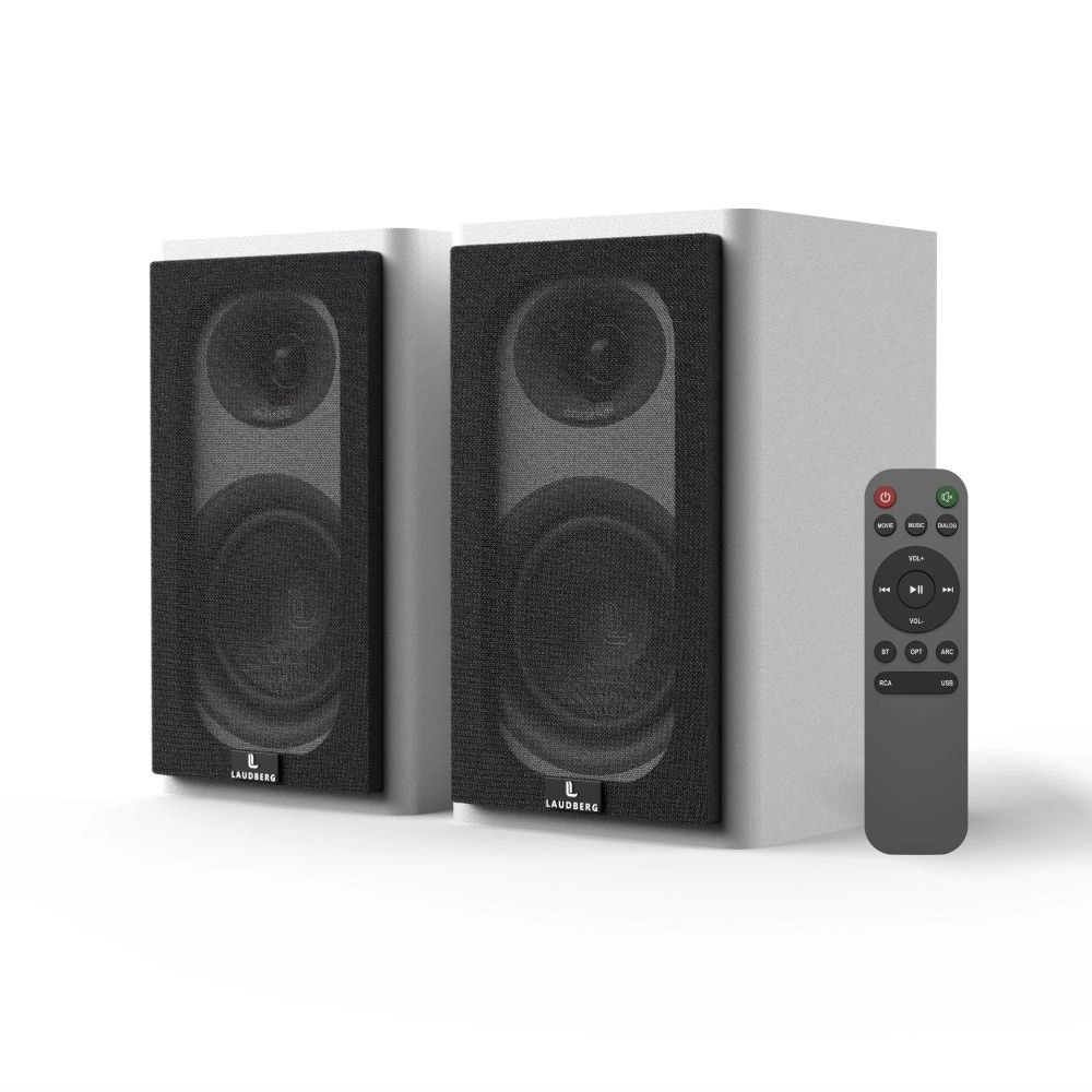 Set 2 boxe, Laudberg XS1W 2.0 80W, Bluetooth, Alb, 175x255x150mm