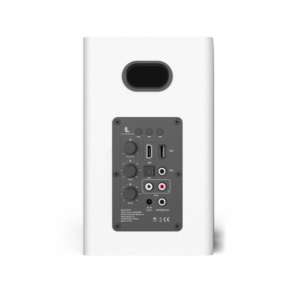 Set 2 boxe, Laudberg XS1W 2.0 80W, Bluetooth, Alb, 175x255x150mm