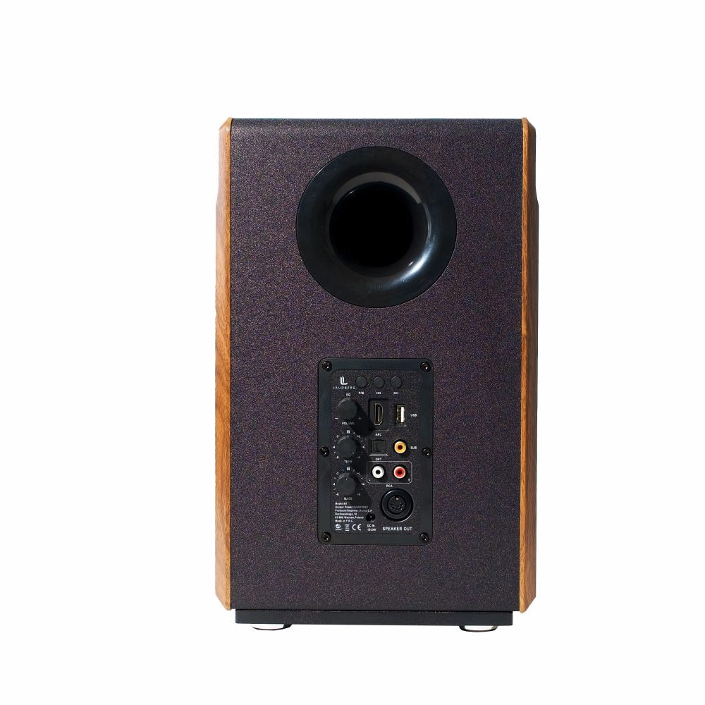 Boxe, Laudberg M1 2.0 pentru televizor, 120W, HDMI, negru/maro